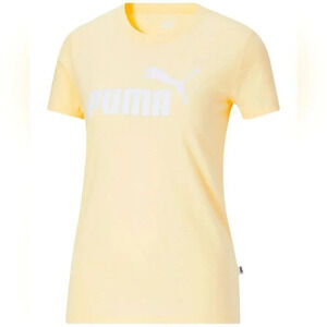 Puma Women's Logo T-Shirt - Yellow XS Size NWT